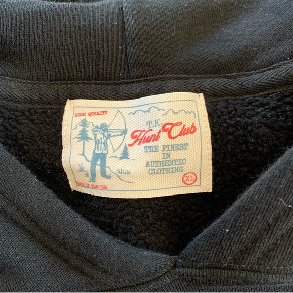 Tribe Kelley Hoodie Hunt Club Sweatshirt Pullover Cotton Black & Camo Unisex XL - Picture 5 of 7
